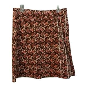 Baby style brown pink paisley maternity skirt Small